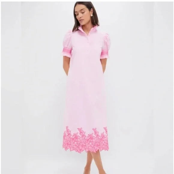 Hyacinth House Eliza pink embroidered floral dress - Picture 1 of 11